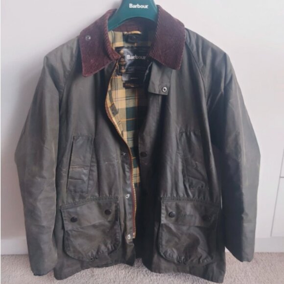 Barbour Men's Bedale Wax Jacket Size C34, Small/medium Sage Green - Picture 2 of 5